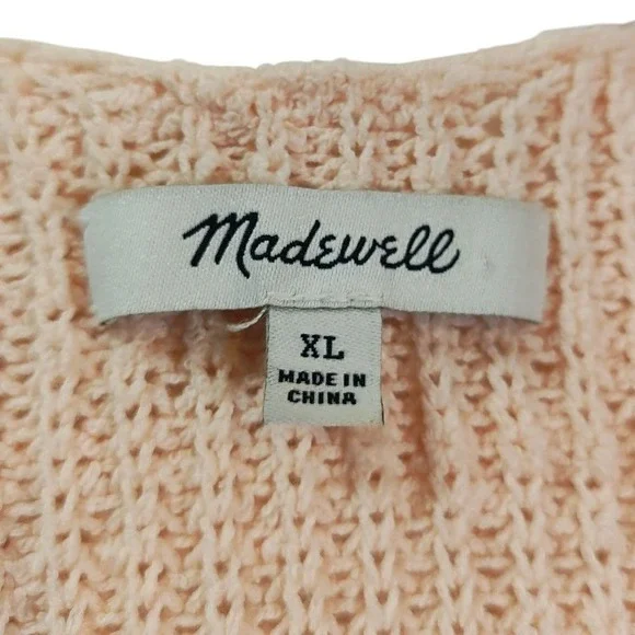 Madewell Monterey Sweater Tank Top Peach Pink Slouchy Knit Cotton Blend Size XL - Picture 8 of 9